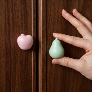 Fruit Ceramic Cabinet Knob: Kids Wardrobe Drawer Handle, Colorful Hardware for Girls Room
