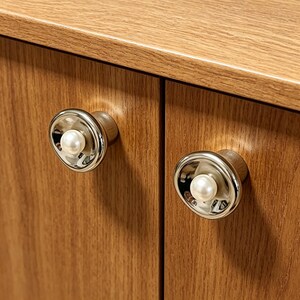 Pearl Inlay Cabinet Knob: Ceramic Drawer Handle for Girls Wardrobe, Creative Dresser Hardware