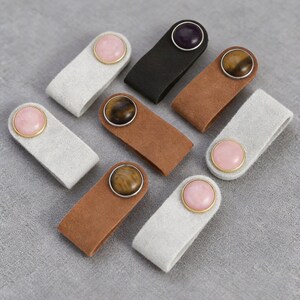 Maniglia per cassetto in pelle/ottone, pomelli per armadi, pomello per mobile d'ingresso