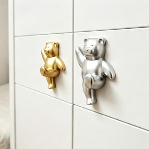 Bear Cabinet Knob: Kids Drawer Handle for Boys Girls Room, Single Hole Hardware for Wardrobe