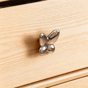 Pomello per cassetto della cameretta: maniglia in ceramica per armadio, pomelli a farfalla argentati