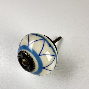 Vintage Style Drawer Knob: Ceramic Cupboard Knob, Hand Drawing Art