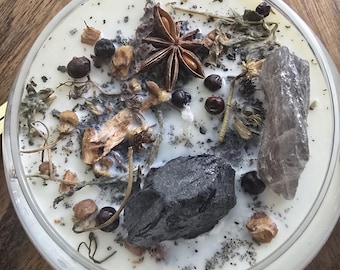 Protection Spell Candle- Obsidian & Herb Blend — Banishing • Warding • Energetic Shield