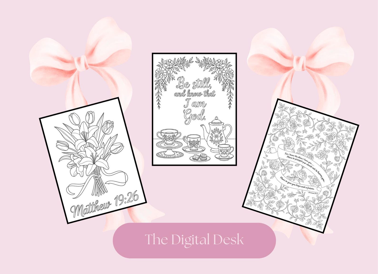 Coquette Bible Verse Coloring Pages | Faith Coloring| Religious ...
