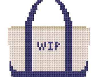 Boat N Tote Needlepoint Pattern | Mini Needlepoint Bag Charm | Digital Stitch Chart | Cross Stitch Digital Pattern