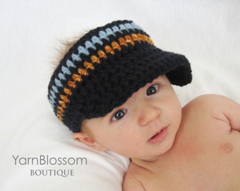 CROCHET PATTERN - Golf Visor - PDF digital pattern crochet visor hat pattern baby brim hat