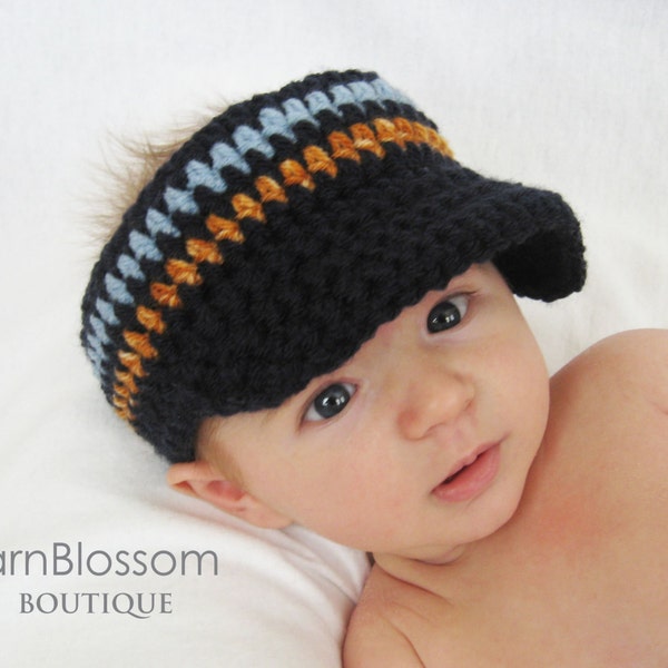 CROCHET PATTERN - Golf Visor - PDF digital pattern crochet visor hat pattern baby brim hat