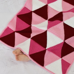 Crochet Blanket PATTERN Ombre Triangle Blanket baby size Blanket, child size blanket, PDF pattern, crochet afghan, Afghan pattern image 3