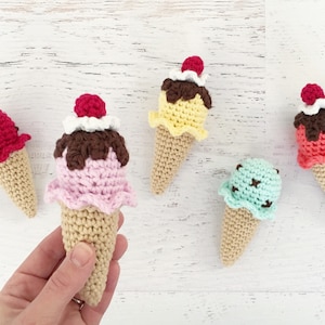 Amigurumi HÄKELANLEITUNG - Eistüten - PDF, Spielfutter, Häkelfutter, Amigurumi Futter, Sommerspielzeug, Kinderspielzeug, Süßigkeiten häkeln