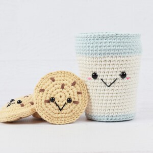 PDF PATTERN Santa's Milk and Cookies Crochet pattern Amigurumi Kawaii food Christmas cookies image 7