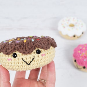 Amigurumi Crochet PATTERN Donut With Sprinkles PDF digital pattern of kawaii donuts for pretend play or cute decor image 2