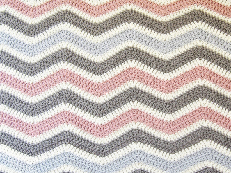 Blanket CROCHET PATTERN Chevron Baby Blanket newborn baby Afghan baby shower gift baby crochet pattern image 4