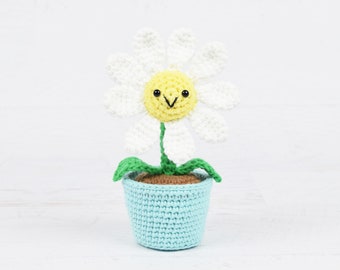 Amigurumi CROCHET PATTERN - Potted Daisy