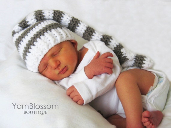 Baby CROCHET PATTERN - Top Knot Beanie - newborn hat elf tassel photo prop babies photography prop PDF pattern