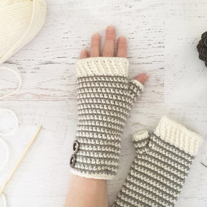 CROCHET PATTERN Snowfall Fingerless Gloves crochet mittens, crochet gloves, winter gloves, women's gloves, pattern, PDF digital download image 1