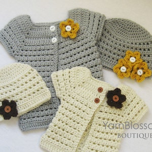 CROCHET PATTERN Toddler Cardigan & Beanie PDF download , digital download , crochet hat , crochet sweater image 2