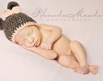CROCHET PATTERN - Teddy Bear Hat - (4 sizes included) PDF pattern bear beanie photo prop newborn baby hat photography prop animal hat