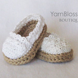 Espadrille Shoes CROCHET PATTERN PDF Instant Download baby girl booties slippers new baby gift baby shower gift image 3