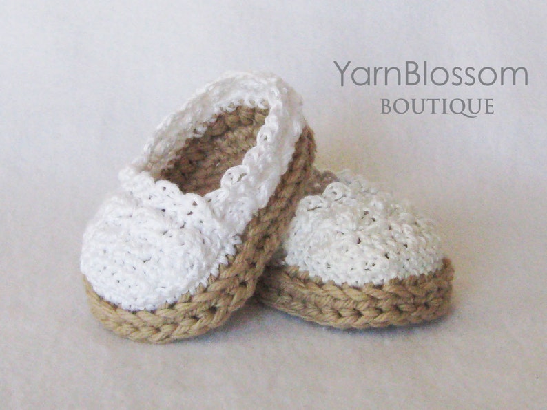 Espadrille Shoes CROCHET PATTERN PDF Instant Download baby girl booties slippers new baby gift baby shower gift image 3
