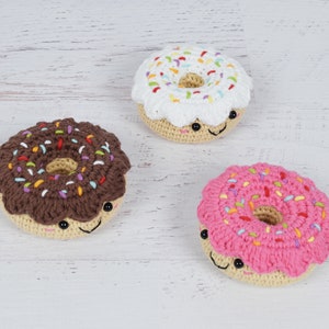Amigurumi Crochet PATTERN Donut With Sprinkles PDF digital pattern of kawaii donuts for pretend play or cute decor image 5
