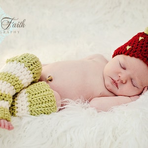 CROCHET PATTERN - Strawberry Shortcake Beanie & Leg Warmers - (4 sizes included) PDF baby girl photo prop photography prop outfit