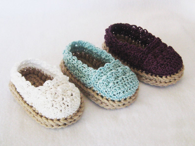 Espadrille Shoes CROCHET PATTERN PDF Instant Download baby girl booties slippers new baby gift baby shower gift image 2