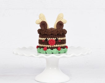 CROCHET PATTERN - Chocolate Reindeer Cake Christmas pattern