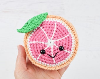 Amigurumi CROCHET PATTERN - Pink Grapefruit