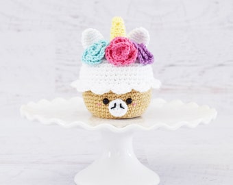 PATRON AU CROCHET - Cupcake Licorne