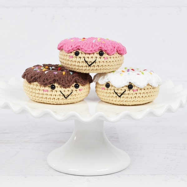 Amigurumi Crochet PATTERN - Donut With Sprinkles - PDF digital pattern of kawaii donuts for pretend play or cute decor