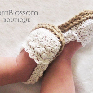 Espadrille Shoes CROCHET PATTERN PDF Instant Download baby girl booties slippers new baby gift baby shower gift image 1