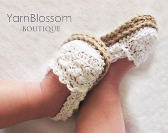 Espadrille Shoes CROCHET PATTERN PDF Instant Download baby girl booties slippers new baby gift baby shower gift