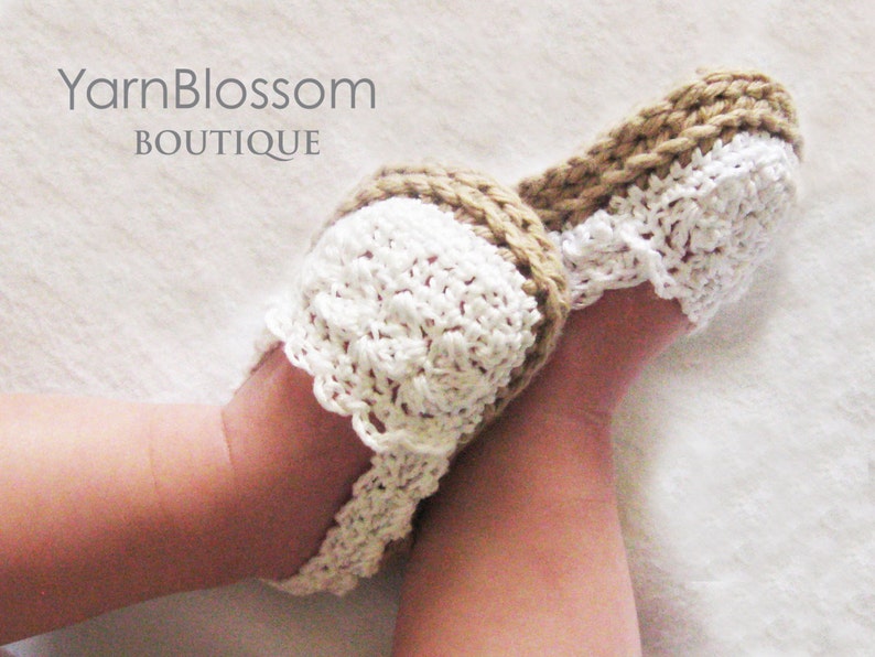 Espadrille Shoes CROCHET PATTERN PDF Instant Download baby girl booties slippers new baby gift baby shower gift 