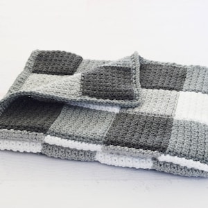 CROCHET PATTERN Farmhouse Gingham Blanket PDF crochet pattern, Beginner Level with instructions to make it larger or smaller image 5