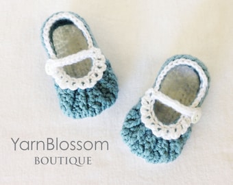 CROCHET PATTERN - Ava Baby Shoes - baby booties, baby girl, pattern, crochet shoes, instant download