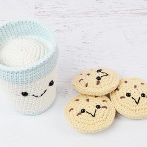 PDF PATTERN Santa's Milk and Cookies Crochet pattern Amigurumi Kawaii food Christmas cookies image 5