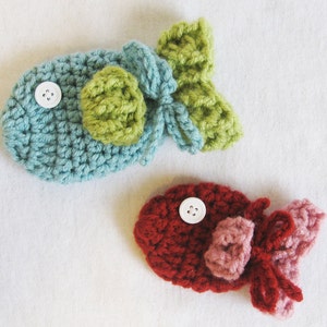 Baby CROCHET PATTERN Baby Fish Mittens (3 sizes included from newborn-24 months) Instant Download