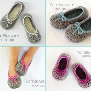 Slippers CROCHET PATTERN -Mommy and Me Slippers- (23 shoe sizes) house slippers shoes baby booties slipper patterns PDF Instant Download