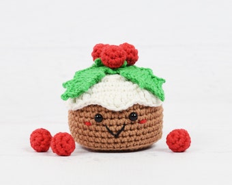 CROCHET PATTERN - Merry Christmas Pudding, Holiday Cake crochet pattern