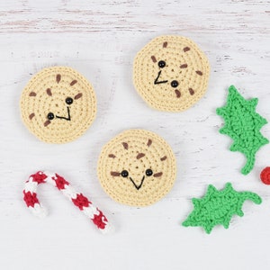 PDF PATTERN Santa's Milk and Cookies Crochet pattern Amigurumi Kawaii food Christmas cookies image 2