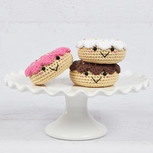 Amigurumi Crochet PATTERN Donut With Sprinkles PDF digital pattern of kawaii donuts for pretend play or cute decor image 4