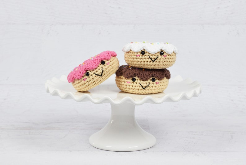 Amigurumi Crochet PATTERN Donut With Sprinkles PDF digital pattern of kawaii donuts for pretend play or cute decor image 4