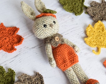 Amigurumi Crochet PATTERN - Patricia Pumpkin - Bunny Doll Stuffed toy crochet animal pattern
