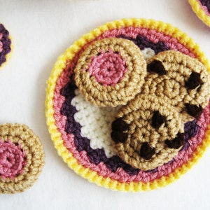 Amigurumi Crochet PATTERN Mrs. Potts Tea and Cookies tea set pretend play crochet food toy cookies amigurumi tea pot PDF pattern image 4