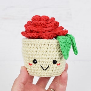 PATRÓN DE CROCHET Amigurumi - Rosa en Maceta