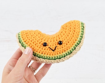 Amigurumi MOTIFS AU CROCHET - Motifs de fruits : Tranche de cantaloup Nourriture Kawaii