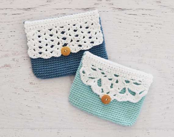 Crochet pouch bag sale