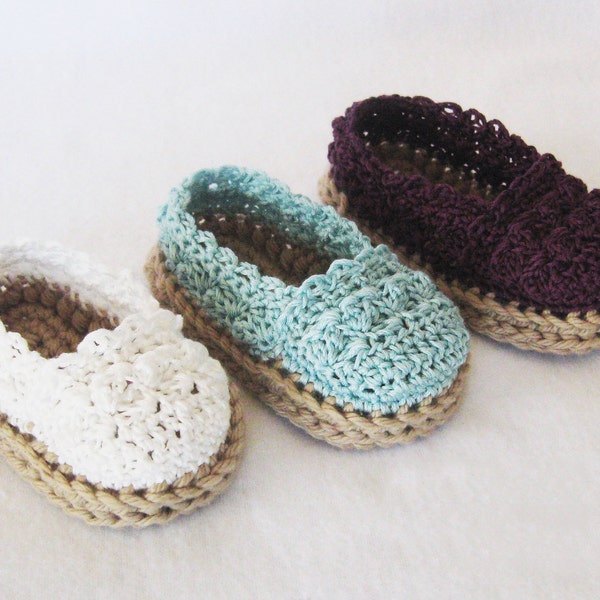 CROCHET PATTERN Baby Girl Espadrille Shoes (4 tailles incluses de 0 à 12 mois) Téléchargement instantané PDF patron numérique