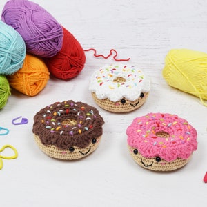 Amigurumi Crochet PATTERN Donut With Sprinkles PDF digital pattern of kawaii donuts for pretend play or cute decor image 3