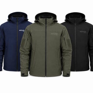 HUSTLERS ONLY Men's Waterproof Combat Jacket | Hooded Tactical Softshell Winter Jacket | Outdoor Hiking Utility Coat